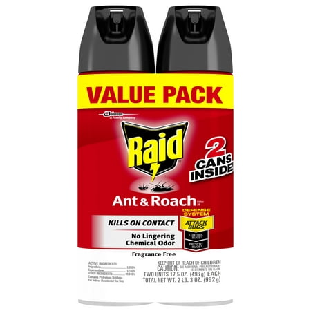 Raid® Ant & Roach Killer 26, Fragrance-Free Bug Spray, 17.5 fl oz, 2 ct