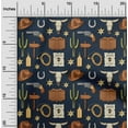 thumbnail image 2 of oneOone Silk Tabby Teal Blue Fabric Cowboy Fabric For Sewing Printed Craft Fabric By The Yard 42 Inch Wide, 2 of 5
