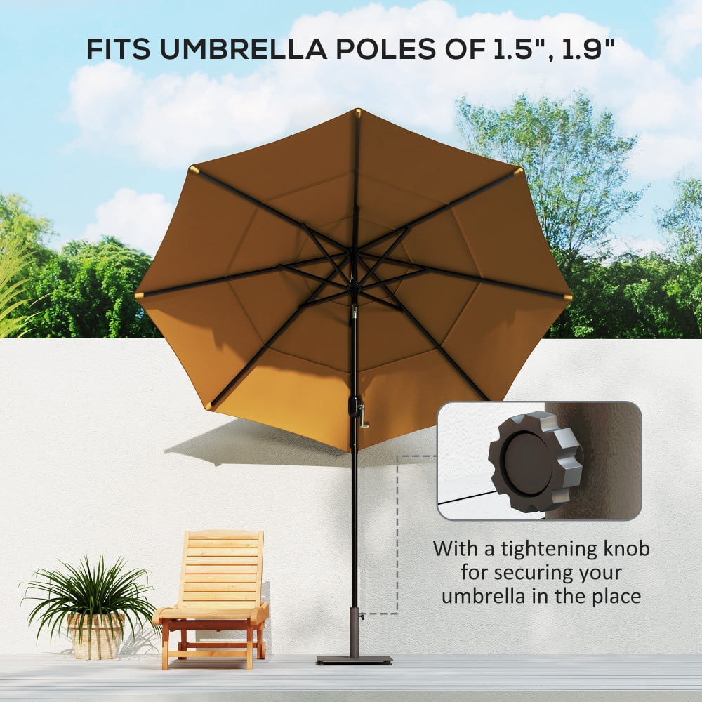 29 lb Heavy Duty Metal Patio Umbrella Base Square Outdoor Umbrella Stand Brown