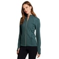 thumbnail image 3 of RBX Active Women's Ultra Lightweight Super Soft Mock Neck Active Running Jacket with Pockets, Thumbholes, 3 of 5