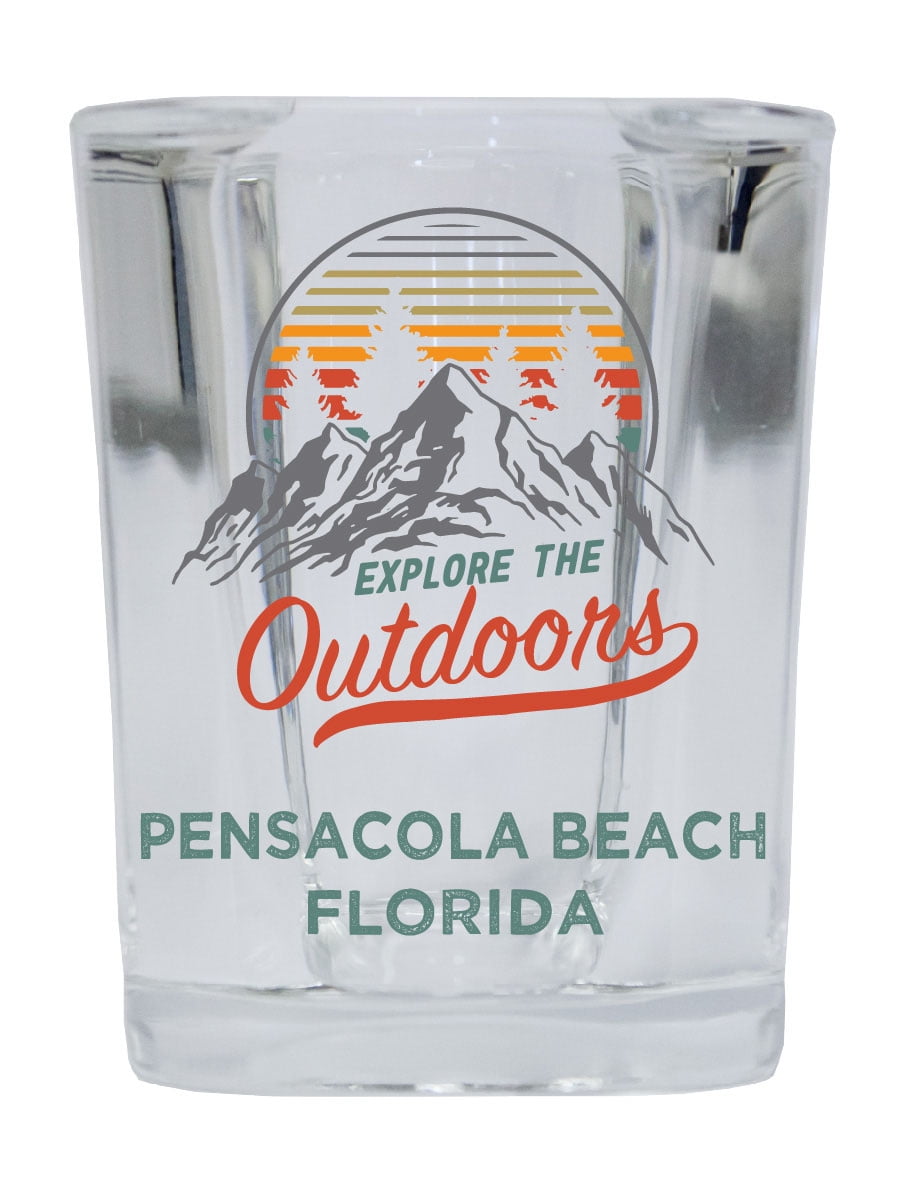 Pensacola Beach Florida Explore the Outdoors Souvenir 2 Ounce Square Base  Liquor Shot Glass 4-Pack - Walmart.com