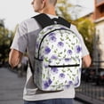 thumbnail image 6 of Pofeuu Purple Chicory Print Laptop Backpack Travel Canvas Backpack for School Lightweight and Comfortable Backpack College Backpack Schoolbag, 6 of 6