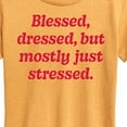 thumbnail image 3 of Instant Message - Mostly Just Stressed - Women's Short Sleeve Graphic T-Shirt, 3 of 7