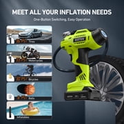 AstroAI Cordless Tire Inflator 160PSI, Portable Air Compressor Dual Power with 12000mAh Rechargeable Battery 12V DC Adapter, Tire Pump Air Pump for Car Tires Auto Shutoff, Digital Pressure Gauge, LED