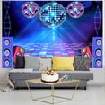 thumbnail image 2 of Disco Party Backdrop Retro 70s 80s 90s Theme Stage Dance Ball Music Birthday Party Decoration DJ Photography Background 5 x 3 ft for Baby Shower Picture Photo Shoot Polyester Fabric, 2 of 5