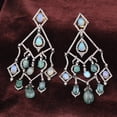 thumbnail image 1 of Natural Opal Emerald,Diamond Gemstone 925 Sterling Silver Earrings, 1 of 3
