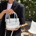 thumbnail image 1 of Bolso cruzado de PU con patrón de cuadros para mujer a la moda, bolso de cadena informal (blanco) Tmvgtek Para estrenar, 1 of 9