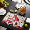thumbnail image 3 of Valentine's Day, Placemats Set of 4, Buffalo Black Checkered Gnomes Love Placemats for Dining Table, Place Mats for Kitchen Tabletop, Waterproof Wipeable Dining Table Mats Set, 3 of 9
