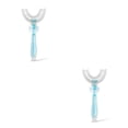 thumbnail image 4 of Matsuzay Cepillo de de silicona en forma de U para niños, mango de 360 ​​grados para niños pequeños, suministros de limpieza de mano para azul L 2piezas Matsuzay CBP077377, 4 of 5