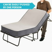 CECER Folding Bed 5 Mattress, 75×38 Twin Size Rollaway Foldable Bed with Memory Foam Mattress, Metal Guest Bed Dust Cover Not Included