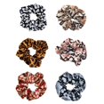 thumbnail image 1 of Paquete de 6 coleteros para el cabello con estampado de leopardo estilo animal para mujer, coleteros de guepardo, lazos para el cabello de leopardo, soporte para coleta de gasa, moños elásticos (paque, 1 of 4