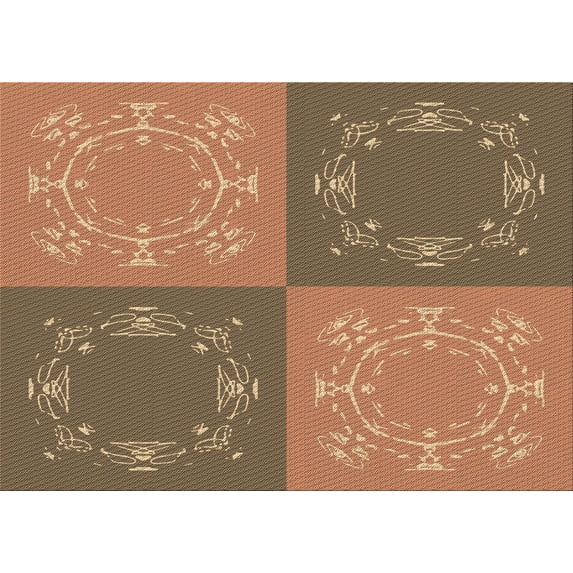 Ahgly Company Machine Washable Indoor Rectangle Transitional Sienna Brown Area Rugs, 4' x 6'