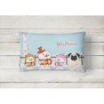 thumbnail image 2 of Carolines Treasures BB2335PW1216 Merry Christmas Carolers Pug Cream Canvas Fabric Decorative Pillow, 12H x16W,, 2 of 3