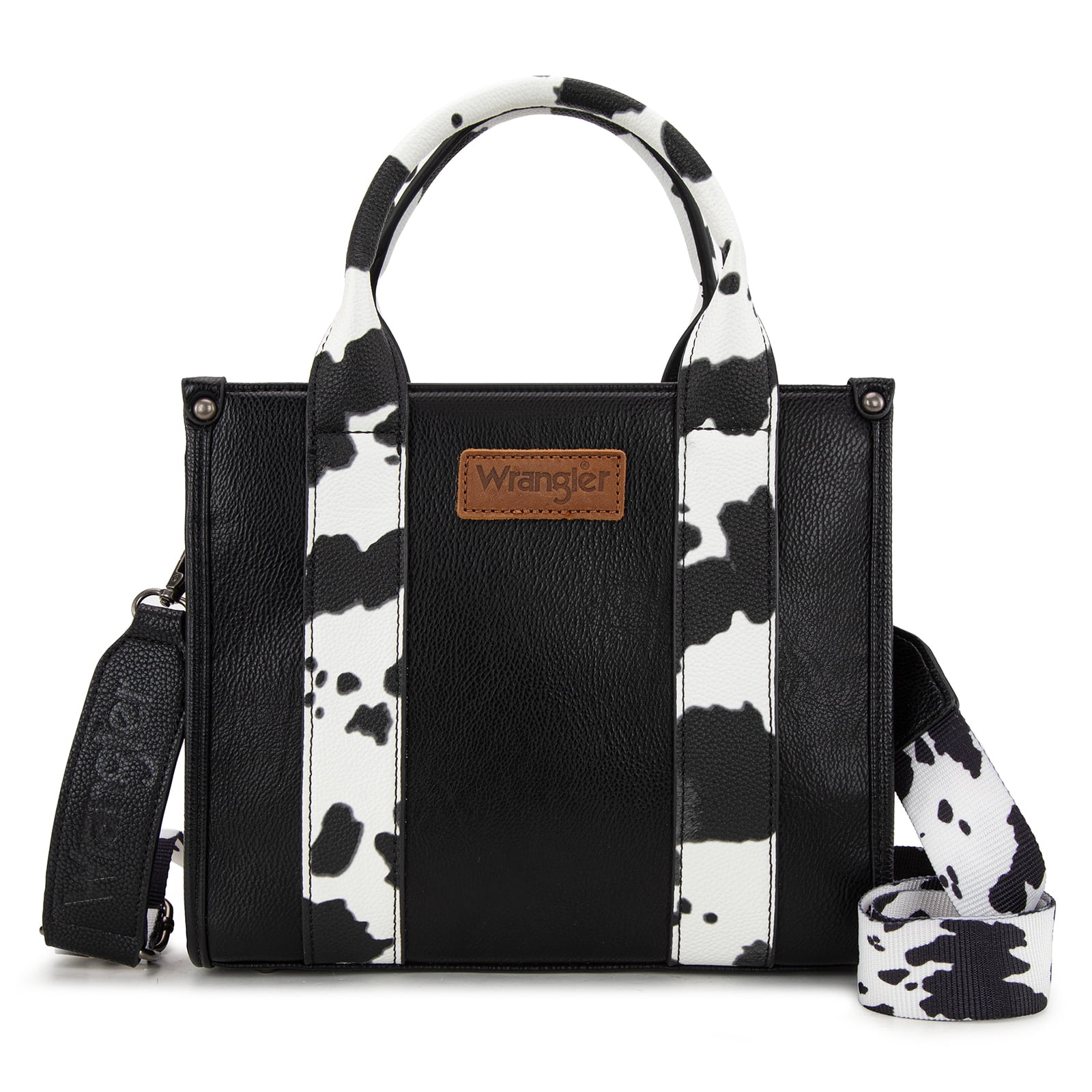 Wrangler Aztec Tote Bag for Women Boho Shoulder Purse, Cow-Black