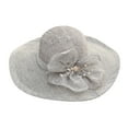 thumbnail image 4 of Hontri Hats for Women in Sale, Women's Summer Dress Hat Broad Leaf Flower Bridal Shower Cap Sun Hat Beach Hat Church Tea Party Fascinator Hats for Mother Ladies Girls, 4 of 5