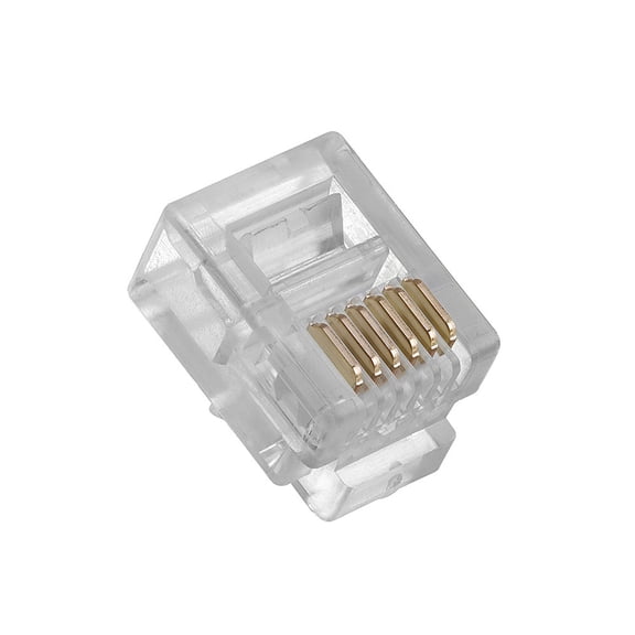 Cmple - RJ12 Modular Plugs 6P6C for Solid - Pack of 50