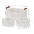 thumbnail image 3 of Unique Bargains Woven Storage Basket Shelf Storage Bin with Handle for Key Tray Bowl White, 3 of 8