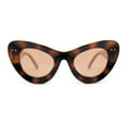 thumbnail image 2 of Womens Super Thick Exaggerated Oversize Cat Eye Sunglasses Tortoise Beige - Brown, 2 of 4