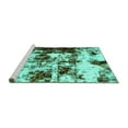 thumbnail image 2 of Ahgly Company Machine Washable Indoor Square Abstract Turquoise Blue Modern Area Rugs, 6' Square, 2 of 4