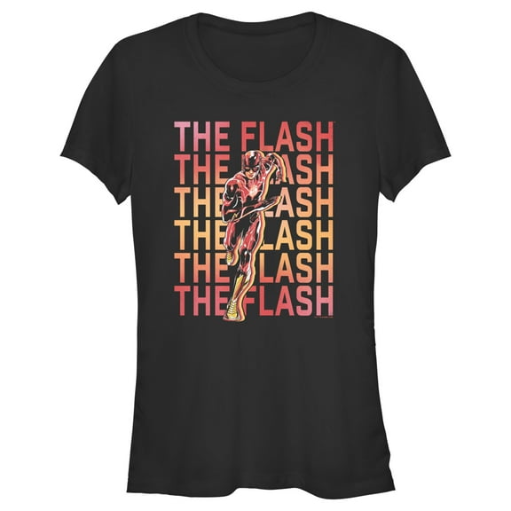 Junior's The Flash Speedster Stacked Logo Graphic Tee Black Large