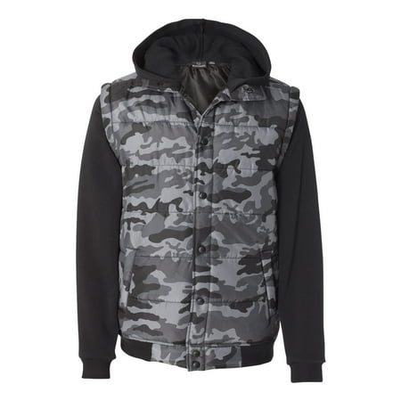 Nylon Spandex Vest - Burnside Men's Nylon Vest with Fleece Sleeves, Style 8701