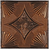 Burbank 2 ft. x 2 ft. Drop-in or Glue-Up Vinyl Ceiling Tile in Antique Copper - Box of 10