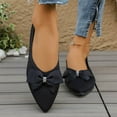 thumbnail image 3 of Women's Bowknot Ballet Flats Pointed Toe Casual Flat Shoes Breathable Dressy Work Shoes Lightweight Knit Slip On Loafers Black Size 6, 3 of 8
