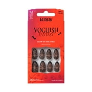 KISS Voguish Fantasy Halloween Press On Nails Almond, ‘I Wanna Rock’, Black, 28 Count