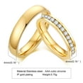 thumbnail image 3 of Wedding Bands Ring for Couples, Stainless Steel Plain Classic Engagement Rings for Women Men,Bling Stones Row Promise Ring, 3 of 7