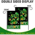 thumbnail image 3 of Welcome St Patricks Day Dog Cat Paw Prints Small Decorative Garden Flag, Lucky Shamrock Clover Hat Yard Lawn Outside Decor, Spring Irish Burlap Outdoor Home Decoration Double Sided 12 x 18, 3 of 6