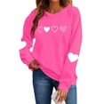 thumbnail image 3 of Royisotas Womens Valentine's Day Pullover Sweatshirts Heart Print Sweater Tops Long Sleeve Crewneck Shirts Fashion Loose Blouse Ladies Sweatshirts, 3 of 10