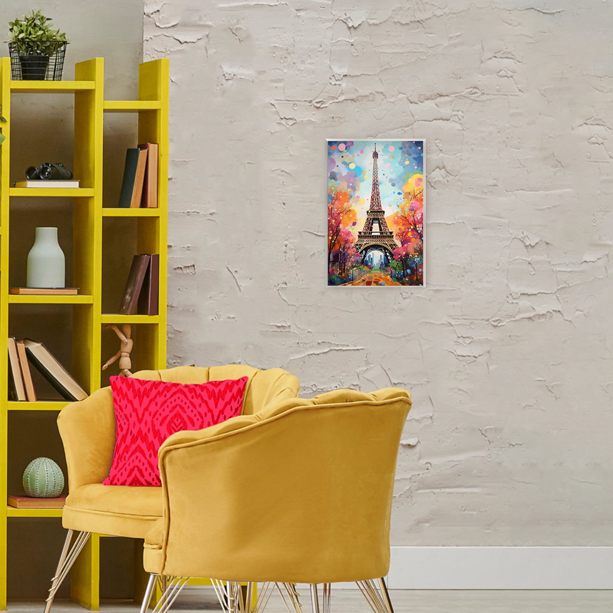 Stupell Industries Eiffel Tower with Colorful Trees Wall Plaque Art, design by Creative Studio