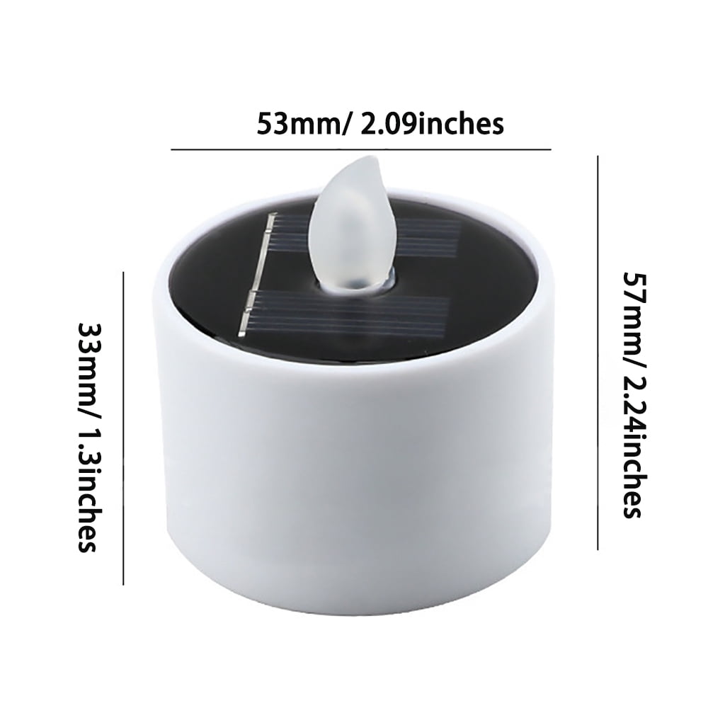 6Pack Solar Tea Lights Outdoor Waterproof, Small Solar Lights with Rechargeable Dusk to Dawn Sensor, Flameless Flickering LED Votive Candles for Lantern Window DIY Patio Chandelier Decor(Warm White)