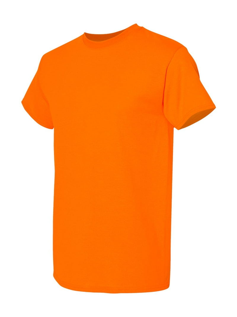 OXI Men's Heavy Cotton Plain Tee T-Shirt, Solid Safety Orange, 3X