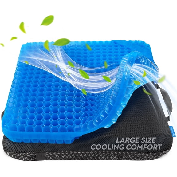 Large Gel Seat Cushion for Long Sitting – Breathable, Non-Slip, Pain Relief, Comfortable Support Pad