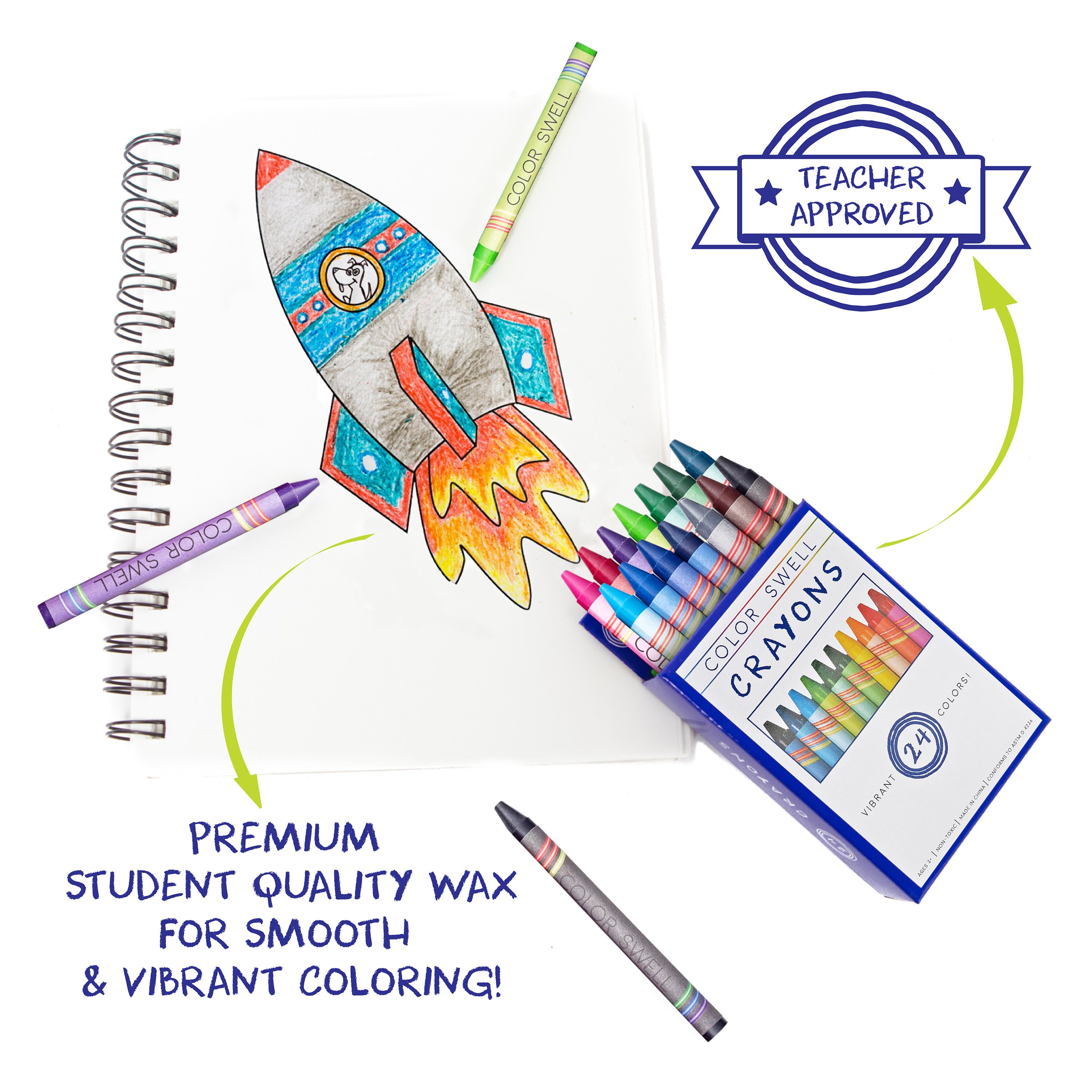 CREATIVE KIDS Creative Kids Bulk Classroom Crayons – 36 Packs of 24 Bright,  Vibrant Wax Col