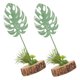 thumbnail image 5 of unbranded 2Ud Planta Falsa Monstera Verde Con Artístico Para Decorar Espacios Interior, 5 of 7