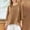 Khaki, variant on Women's Linen 3/4 Sleeve Blouse Dressy Crew Neck Shirts Summer Casual Tops Loose Fit Boho Beach Vacation Shirts with Pockets