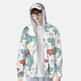 thumbnail image 2 of Balery Music Lover Dinosaur Sudadera ligera de manga larga con capucha y protección solar UPF 50+ para hombre y mujer, ideal para pesca y running-Large, 2 of 7