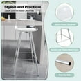 thumbnail image 5 of Clear Bar Stools Set of 2 Up to 180 Lbs, Modern Tall Acrylic Bar Chair with Metal Legs, Kitchen Island Chairs with Back and Footrest, Upholstered Counter Stools for Dining Room, Kitchen - Silver, 5 of 16