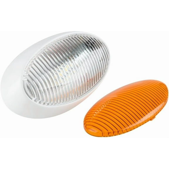 Lumitronics 12-Volt LED Oval RV Porch Light Exterior Light RV Parts and Accessories, White