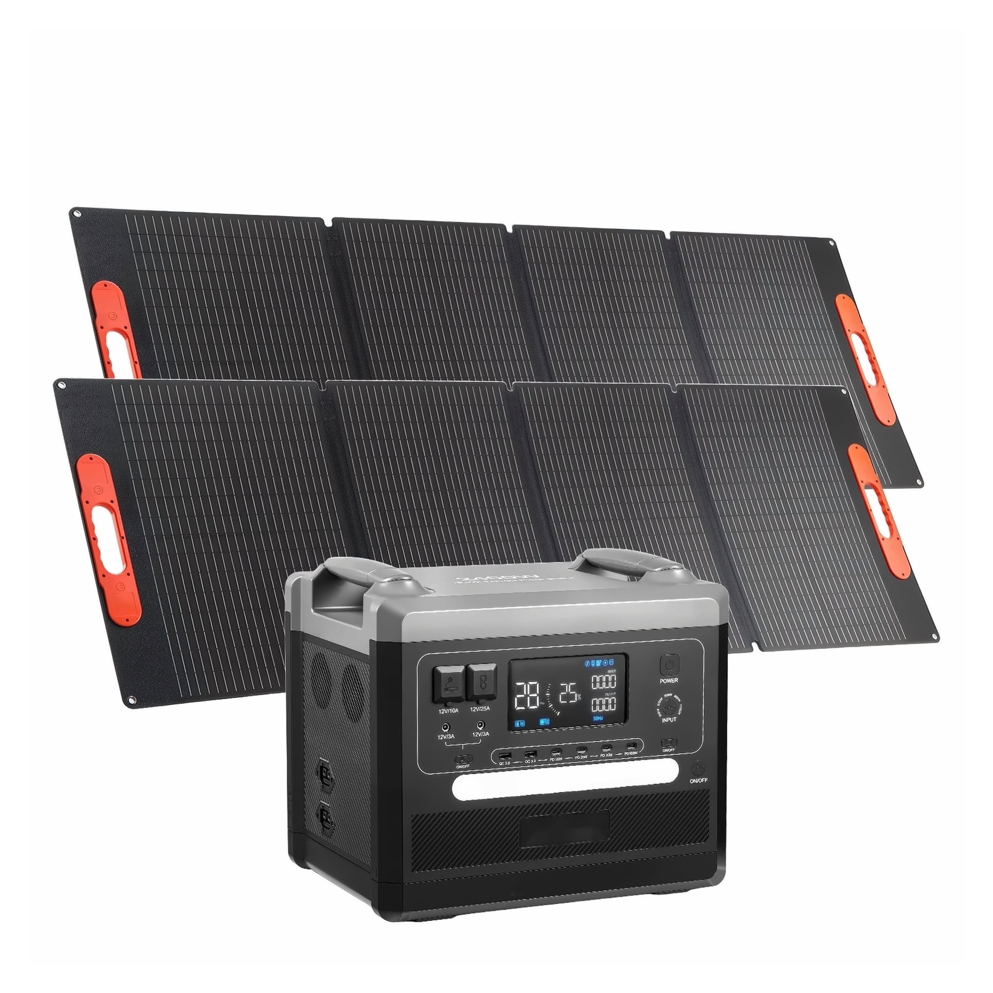 2400W Portable Power Station 2160Wh Solar Generator with 2x200W Panels