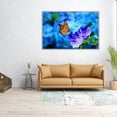 thumbnail image 2 of Beautiful Butterfly on Blue Flowers - Wrapped Canvas Print Wall Art | 24" W x 16" H, 2 of 4