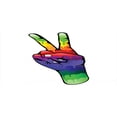 thumbnail image 4 of Groovy Piggy Bank, Hand Peace Love Sign in Rainbow Colors Internationally Recognized Universal Print, Ceramic Coin Bank Money Box for Cash Saving, 3.6" X 3.2", Multicolor, by Ambesonne, 4 of 4