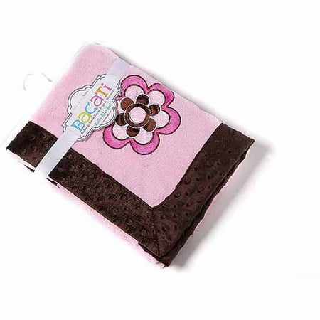 Bacati Damask Crib Blanket, Pink/Chocolate