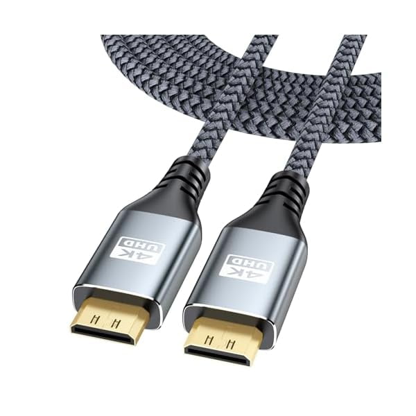 wonima22 Câble Mini HDMI 4K vers Mini HDMI 6 Pieds, Câble Mini HDMI Support 4K@60Hz, 2K@120Hz, 1080P, HDR, ARC, 3D pour Moniteur Portable, Tablette, Caméra, Raspberry Pi Zero W/2W/WH/2WH
