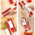 thumbnail image 4 of Preparación rápida y sencilla de ensaladas Naiovety Rebanador portátil herramienta de cocina segura para frutas Rojo, 4 of 6