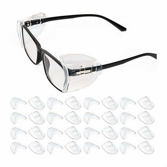 16 Pairs Eye Glasses Side Shield for Prescription Glasses, Slip on Clear Side Shield- Fits Small to Large Eyeglasses