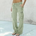 thumbnail image 2 of Womens Pants Cargo Pants With Pockets Outdoor Casual Ripstop Camo Construction Work Pants, 2 of 7