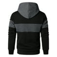 thumbnail image 4 of HOOD CREW Men's Hoodies Long Sleeve Sweatshirt Patchwork Waffle-Knit Pullover, 4 of 6
